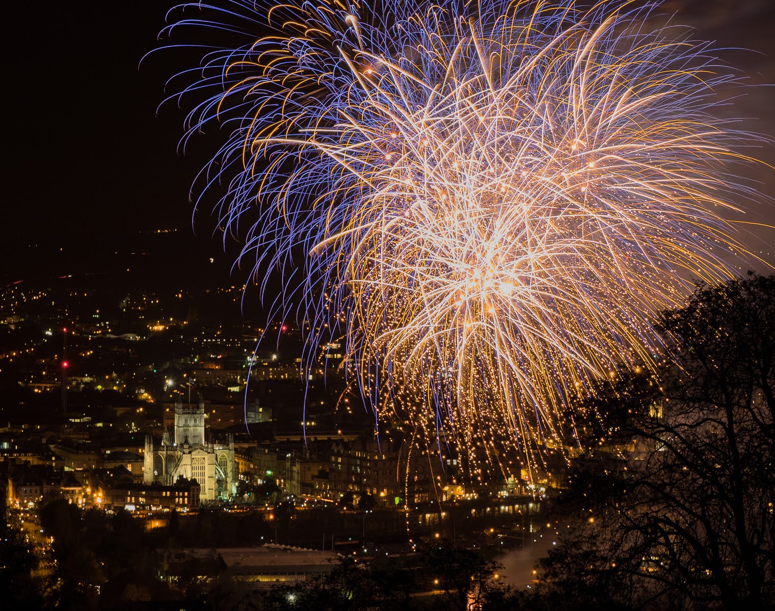 Fireworks over Bath city